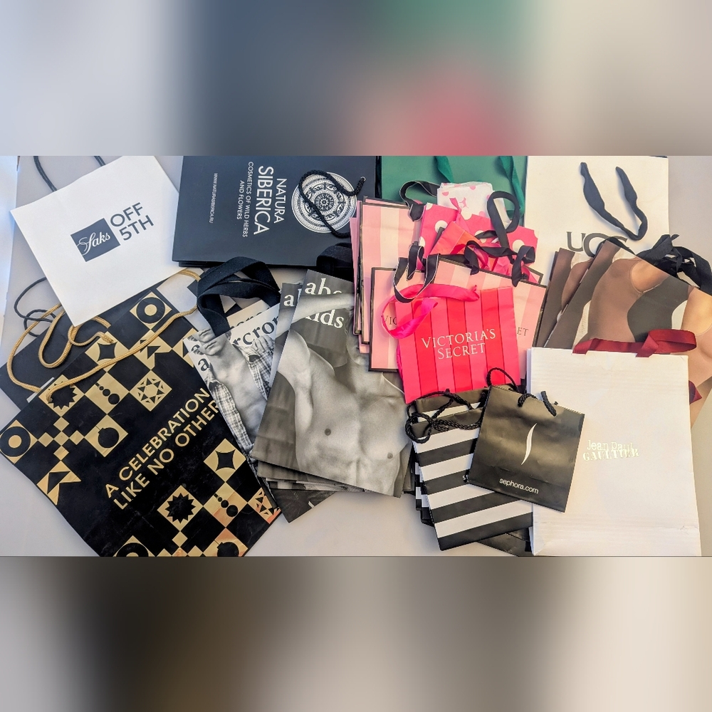 Shopping Paper Bags From Various Store Brands: Victoria's Secret, J.Crew, UGG